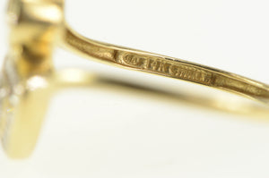 14K 0.50 Ctw Heart Baguette Cluster Bypass Ring Yellow Gold