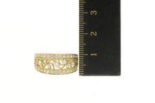 Load image into Gallery viewer, 14K Graduated Floral Cubic Zirconia Ornate Statement Ring Yellow Gold
