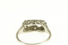 Load image into Gallery viewer, 18K Art Deco Diamond Sapphire Filigree Setting Ring White Gold