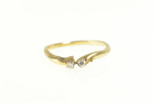 14K Two Stone Diamond Stackable Wedding Band Ring Yellow Gold
