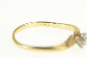 14K Two Stone Diamond Stackable Wedding Band Ring Yellow Gold
