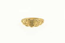 Load image into Gallery viewer, 10K F E Monogram Cursive Initial Heart Child Baby Ring Yellow Gold
