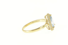 Load image into Gallery viewer, 14K Pear Blue Topaz Diamond Halo Engagement Ring Yellow Gold