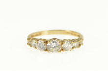 Load image into Gallery viewer, 10K Graduated Cubic Zirconia Travel Engagement Ring Yellow Gold