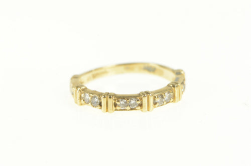 14K 0.20 Ctw Diamond Classic Bar Wedding Band Ring Yellow Gold