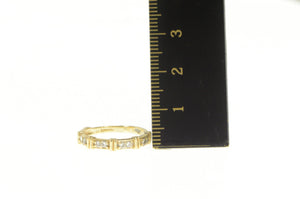 14K 0.20 Ctw Diamond Classic Bar Wedding Band Ring Yellow Gold