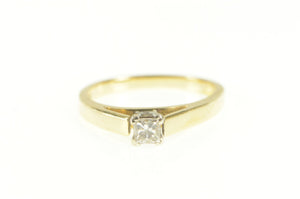 14K 0.26 Ct Diamond Princess Solitaire Engagement Ring Yellow Gold