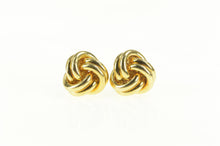 Load image into Gallery viewer, 18K Tiffany &amp; Co Love Knot Designer Stud Earrings Yellow Gold