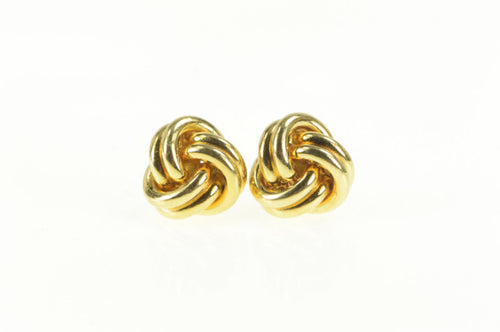 18K Tiffany & Co Love Knot Designer Stud Earrings Yellow Gold