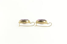 Load image into Gallery viewer, 14K Victorian Amethyst Seed Pearl Halo Dangle Earrings Yellow Gold