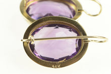 Load image into Gallery viewer, 14K Victorian Amethyst Seed Pearl Halo Dangle Earrings Yellow Gold
