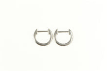 Load image into Gallery viewer, 14K Diamond 8.6mm Huggies Baby Hoop Earrings White Gold
