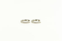 Load image into Gallery viewer, 14K Diamond 8.6mm Huggies Baby Hoop Earrings White Gold