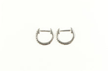 Load image into Gallery viewer, 14K Diamond 8.6mm Huggies Baby Hoop Earrings White Gold