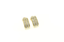 Load image into Gallery viewer, 10K 0.50 Ctw Diamond Channel Curved Hoop Earrings Yellow Gold