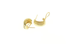 Load image into Gallery viewer, 10K 0.50 Ctw Diamond Channel Curved Hoop Earrings Yellow Gold