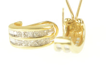 Load image into Gallery viewer, 10K 0.50 Ctw Diamond Channel Curved Hoop Earrings Yellow Gold