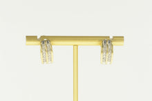 Load image into Gallery viewer, 10K 0.50 Ctw Diamond Channel Curved Hoop Earrings Yellow Gold