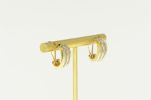 Load image into Gallery viewer, 10K 0.50 Ctw Diamond Channel Curved Hoop Earrings Yellow Gold