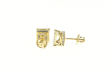 Load image into Gallery viewer, 10K 0.25 Ctw Pave Diamond Square Classic Stud Earrings Yellow Gold