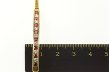 Load image into Gallery viewer, 18K 1.52 Ctw Diamond Ruby Inset Bar Chain Link Bracelet 6.75&quot; Yellow Gold