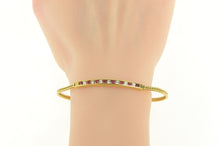 Load image into Gallery viewer, 18K 1.52 Ctw Diamond Ruby Inset Bar Chain Link Bracelet 6.75&quot; Yellow Gold