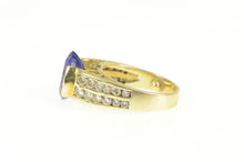Load image into Gallery viewer, 18K Pear Tanzanite Diamond Channel Accent Ring Yellow Gold