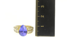 Load image into Gallery viewer, 18K Pear Tanzanite Diamond Channel Accent Ring Yellow Gold