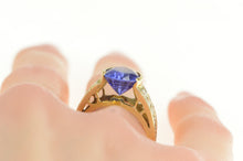 Load image into Gallery viewer, 18K Pear Tanzanite Diamond Channel Accent Ring Yellow Gold