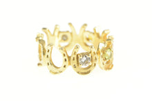 Load image into Gallery viewer, 14K 1960&#39;s Horseshoe Diamond Citrine Good Luck Ring Yellow Gold