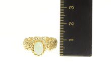 Load image into Gallery viewer, 14K Oval Jade Byzantine Chain Band Statement Ring Yellow Gold