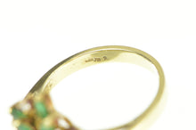 Load image into Gallery viewer, 14K Marquise Natural Emerald Diamond Cluster Ring Yellow Gold
