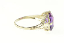 Load image into Gallery viewer, 14K Art Deco Filigree Amethyst Ornate Statement Ring White Gold