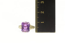 Load image into Gallery viewer, 14K Art Deco Filigree Amethyst Ornate Statement Ring White Gold