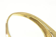 Load image into Gallery viewer, 14K Emerald Diamond Wavy Criss Cross X Band Ring Yellow Gold