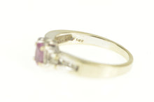 Load image into Gallery viewer, 14K Oval Pink Sapphire Diamond Engagement Ring White Gold