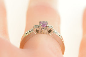 14K Oval Pink Sapphire Diamond Engagement Ring White Gold