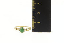 Load image into Gallery viewer, 14K Natural Emerald Oval Diamond Accent Engagement Ring Yellow Gold