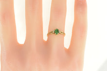 Load image into Gallery viewer, 14K Natural Emerald Oval Diamond Accent Engagement Ring Yellow Gold