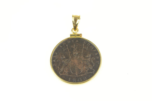 18K 1808 East India Trading Company 10 Cash Charm/Pendant Yellow Gold