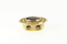 Load image into Gallery viewer, 10K Oval Grooved Amethyst Slide Bracelet Charm/Pendant Yellow Gold