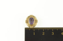 Load image into Gallery viewer, 10K Oval Grooved Amethyst Slide Bracelet Charm/Pendant Yellow Gold