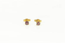 Load image into Gallery viewer, 18K 0.68 Ctw Natural Ruby Solitaire Classic Stud Earrings Yellow Gold