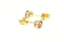 Load image into Gallery viewer, 18K 0.68 Ctw Natural Ruby Solitaire Classic Stud Earrings Yellow Gold