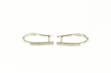 Load image into Gallery viewer, 14K Diamond Encrusted Oval Classic Statement Earrings White Gold