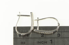 Load image into Gallery viewer, 14K Diamond Encrusted Oval Classic Statement Earrings White Gold