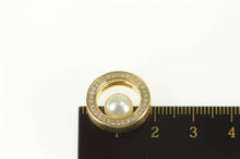 Load image into Gallery viewer, 14K 7.5mm Pearl Diamond Circle Statement Pendant Yellow Gold