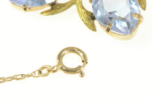 Load image into Gallery viewer, 14K Victorian Syn. Sapphire Citrine Flower Necklace 16.25&quot; Yellow Gold