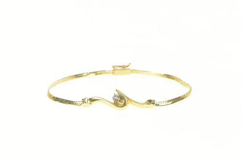 14K Diamond Accent Classic Wavy Statement Chain Bracelet 7