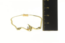 Load image into Gallery viewer, 14K Diamond Accent Classic Wavy Statement Chain Bracelet 7&quot; Yellow Gold